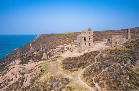 Wheal Coates Tin Mine Walk from a drone