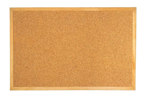 Empty cork board isolated on white background