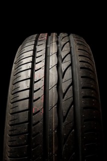 New car tire close up