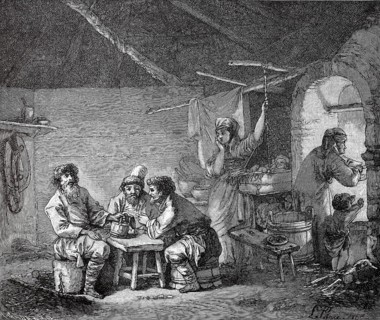 Russian peasant's parlour at the time of Katherina II