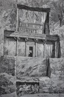 Naqsh-e Rostam with the cruciform rock tomb of King Darius II Iran
