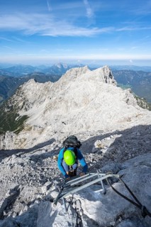 Hiker in a secured path