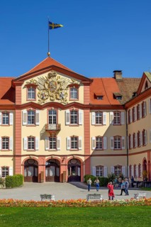 Palace facade with coat of arms