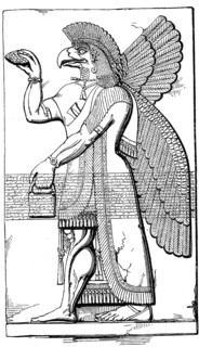 Babylonian good deity in a blessing position