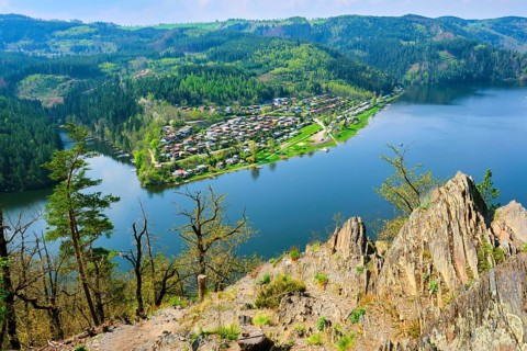 View of the river Saale from the Bockfelsen