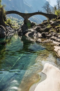 Old Roman bridge Ponte dei Salti over Verzasca