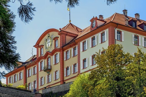 Palace facade with coat of arms