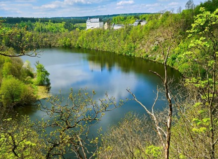 Burgk Castle on the River Saale