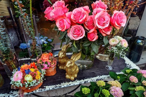 Easterly designed shop window of a flower shop