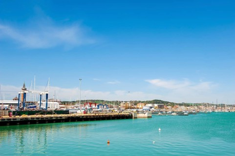 Shipyard and port of Civitanova on the Adriatic coast