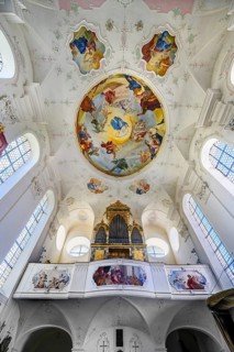 Organ embellishments and ceiling frescoes
