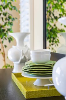 Apple green accents decorative dining abstract in home