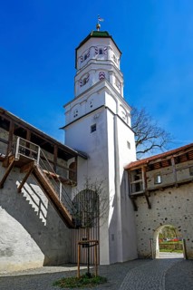 Powder tower and battlements on the town wall