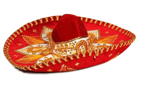 Red sombrero isolated on white