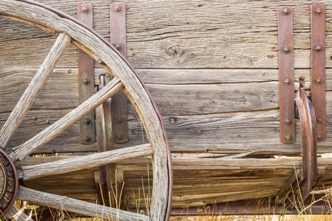 Abstract of vintage antique wood wagon parts