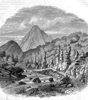 Basalt columns in the area of the mountains of Wonoga