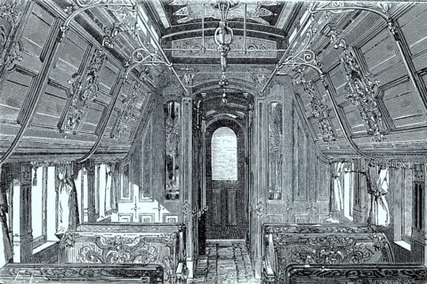 Luxurious Sleeping Car of the American Railroad