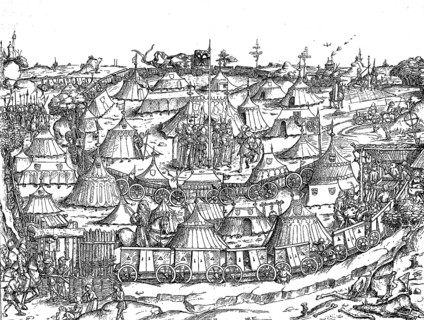 A camp fortified with a double wagon castle in the 15th century