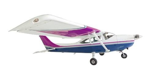 The cessna 172 single propeller airplane isolated on white