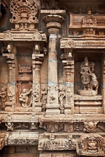 Bas reliefes in Hindu temple Sri Ranganathaswamy Temple Tiruchirappalli