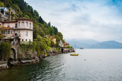 Colourful lakeside villas