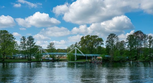 The Oberhavel footbridge at the former Oberhavel power station