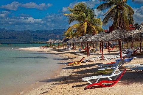 Beach with parasol