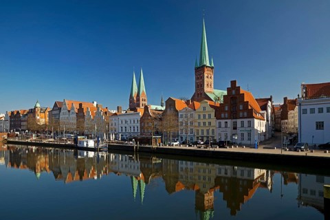 The historic old town on the Obertrave with the Church of St. Mary and the Church of St. Peter