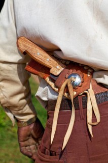 Farmer carrying machete