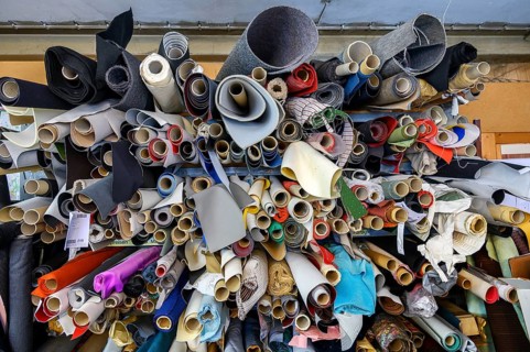 Various fabrics in a saddlery in Allgaeu