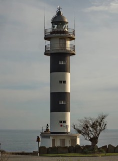 The lighthouse at Cabo San Agustin near Ortigueira on the Spanish north coast at the Bay of Biscay. Cabo San Agustin
