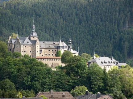 The medieval hilltop castle of Lauenstein in the Franconian Forest