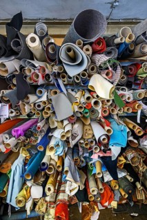 Various fabrics in a saddlery in Allgaeu