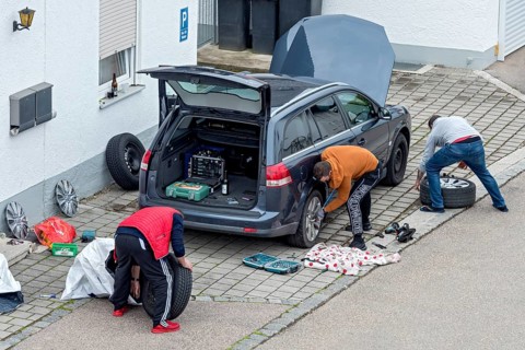Changing tyres for the season