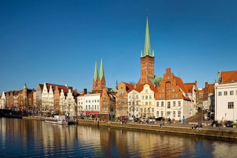 The historic old town on the Obertrave with the Church of St. Mary and the Church of St. Peter