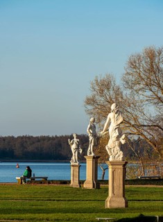 Statues and figures in the park of Rheinsberg Castle