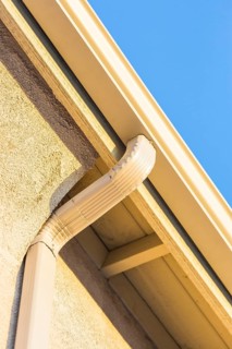House with new seamless aluminum rain gutters