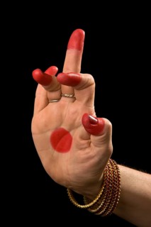 Woman hand showing Schukatunda hasta
