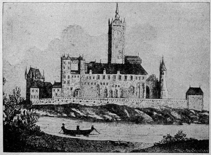 Die Kaiserpfalz zu Kaiserswerth am Rhein vor der Zerstoerung durch die Franzosen im Jahre 1794