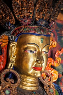 Maitreya Buddha in library of Thiksey Gompa monastery. Ladakh