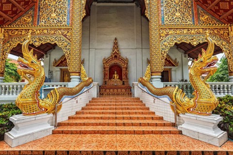 Wihan Luang buddhits temple in Wat Phra Singh