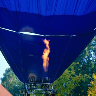 Heissluftballon in der Luft