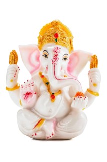 Ganesha bronze statue isolated on white background