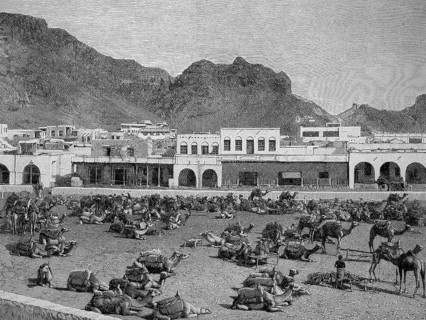 Caravanserai of pilgrims to Mecca in Jeddah in Saudi Arabia