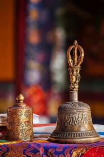 Religious bell in Spituk Gompa