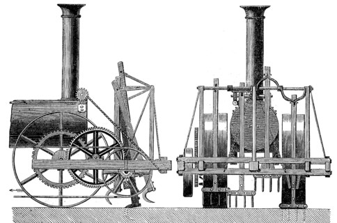 Steam-powered cultivator by Morris