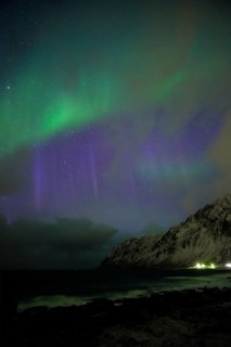 Aurora borealis northern lights in Vareid