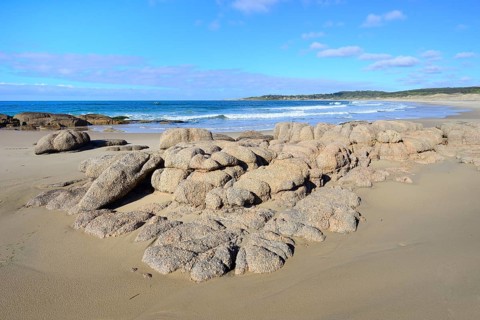 Smooth rocks on the beach