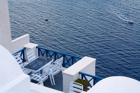 Santorini Greece balcony and view