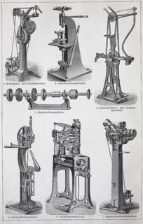 Various machines for the production of shoes
